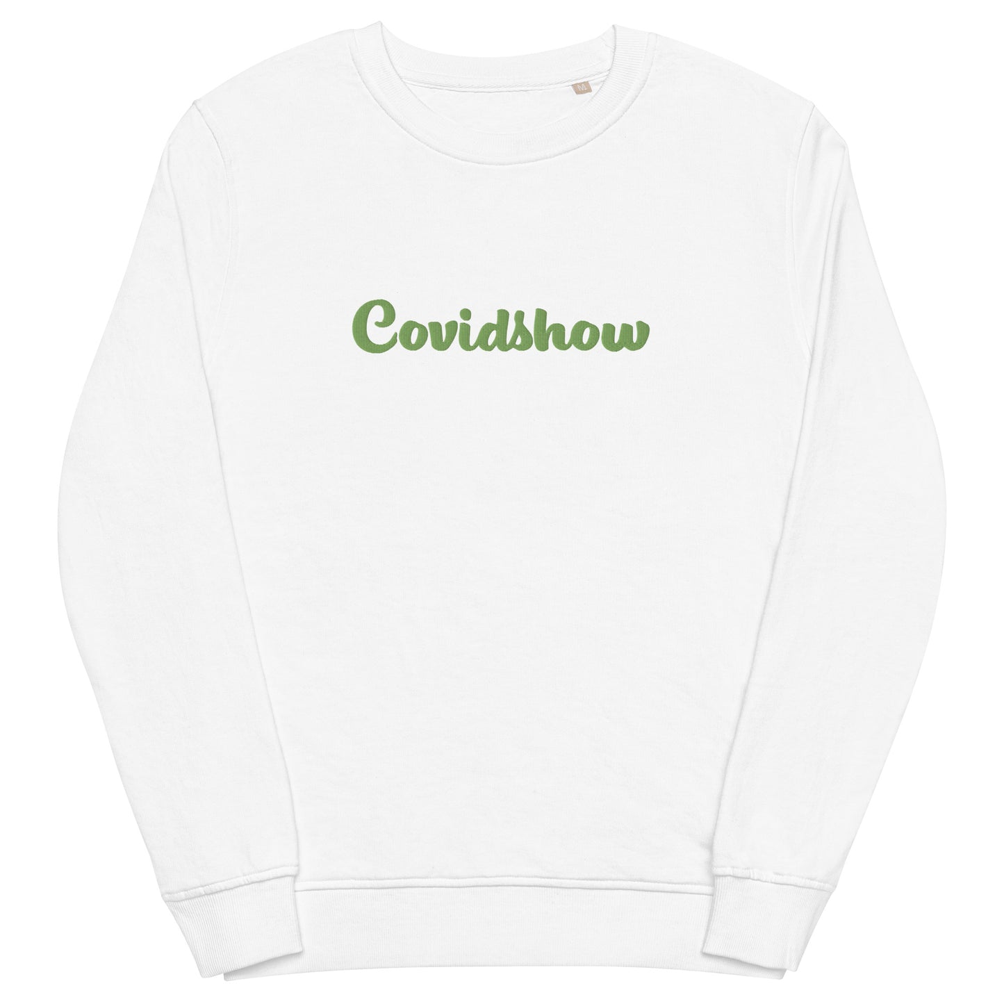 Covidshow embroidered logo Unisex organic sweatshirt